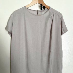 Mango Matte Satin Top Blouse in Tan